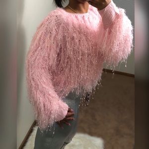 Candy Rain Fringe Sweater